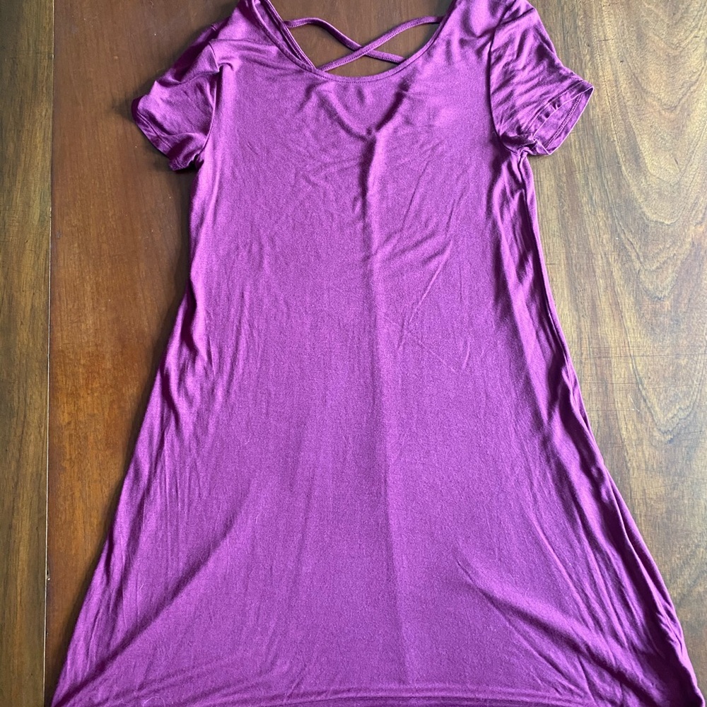 Mossimo T-Shirt Dress with Cross-Strapped Back